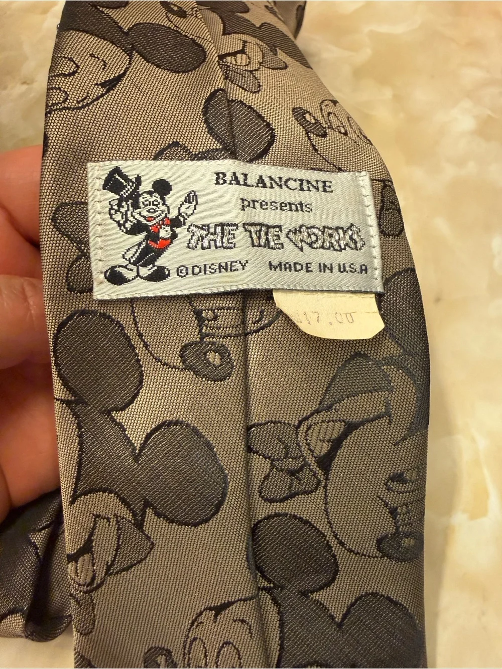Disney Brown and Black Mickey Mouse Jacquard Tie